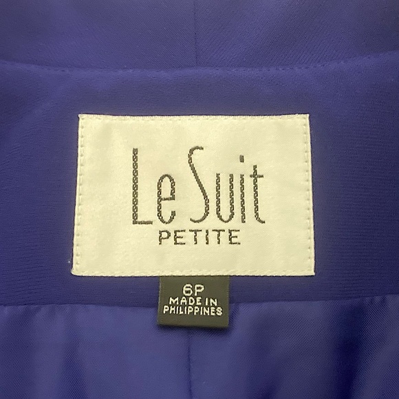 ⭐️ Vintage Le Suit Dark Blue Blazer Size 6P - Picture 6 of 12